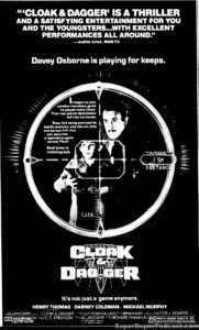 CLOAK & DAGGER- Newspaper ad. August 12, 1984. Caped Wonder Stuns City!