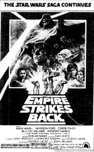 STAR WARS THE EMPIRE STRIKES BACK- Newspaper ad. August 21, 1981. Caped Wonder Stuns City!