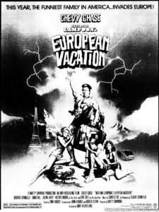 NATIONAL LAMPOON'S EUROPEAN VACATION- Newspaper ad. August 13, 1985. Caped Wonder Stuns City!