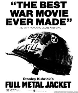 FULL METAL JACKET- Newspaper ad, August 19, 1987. Caped Wonder Stuns City!