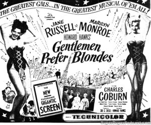 GENTLEMEN PREFER BLONDES- Newspaper ad. August 23, 1953. Caped Wonder Stuns City!