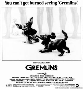 GREMLINS- Newspaper ad. August 18, 1984. Caped Wonder Stuns City!