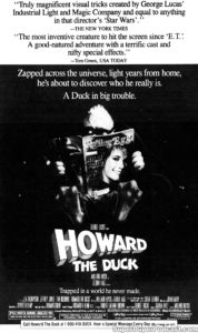 HOWARD THE DUCK- Newspaper ad. August 25, 1986. Caped Wonder Stuns City!