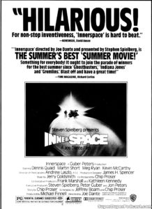 INNERSPACE- Newspaper ad. August 8, 1987. Caped Wonder Stuns City!