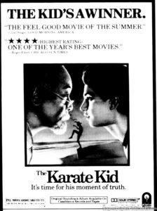 THE KARATE KID- Newspaper ad. August 12, 1984. Caped Wonder Stuns City!