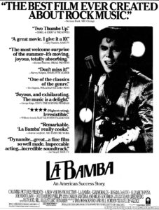 LA BAMBA- Newspaper ad. August 25, 1987. Caped Wonder Stuns City!