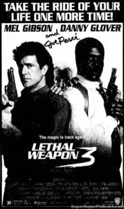 LETHAL WEAPON 3- Newspaper ad. August 6, 1992. Caped Wonder Stuns City!