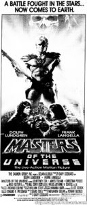 MASTERS OF THE UNIVERSE- Newspaper ad. August 14, 1987. Caped Wonder Stuns City!