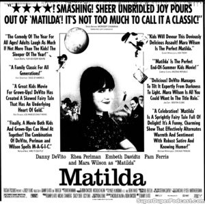 MATILDA- Newspaper ad, August 19, 1996. Caped Wonder Stuns City!