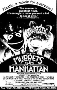 THE MUPPETS TAKE MANHATTAN- Newspaper ad, August 19, 1984. Caped Wonder Stuns City!