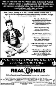 REAL GENIUS- Newspaper ad. August 11, 1985.