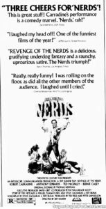 REVENGE OF THE NERDS- Newspaper ad. August 14, 1984. Caped Wonder Stuns City!