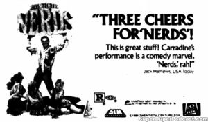 REVENGE OF THE NERDS- Newspaper ad, August 19, 1984. Caped Wonder Stuns City!