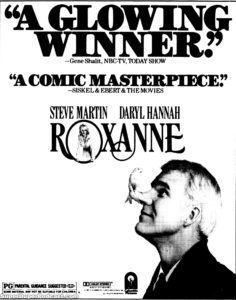 ROXANNE- Newspaper ad. August 10, 1987. Caped Wonder Stuns City!