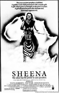 SHEENA- Newspaper ad. August 21, 1984. Caped Wonder Stuns City!