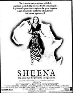 SHEENA- Newspaper ad. August 23, 1984. Caped Wonder Stuns City!