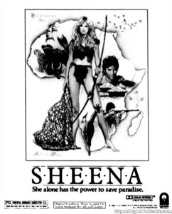 SHEENA- Newspaper ad. August 24, 1984. Caped Wonder Stuns City!