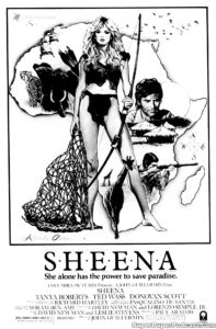 SHEENA- Newspaper ad. August 29, 1984. Caped Wonder Stuns City!