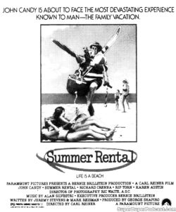 SUMMER RENTAL- Newspaper ad. August 29, 1985. Caped Wonder Stuns City!