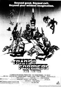 TRANSFORMERS THE MOVIE- Newspaper ad, August 19, 1986. Caped Wonder Stuns City!