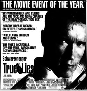 TRUE LIES- Newspaper ad. August 1, 1994.