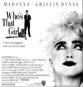 WHO'S THAT GIRL- Newspaper ad. August 11, 1987.