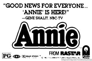 ANNIE- Newspaper ad. September 28, 1982. Caped Wonder Stuns City!