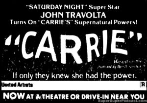 CARRIE- Newspaper ad. September 27, 1978.