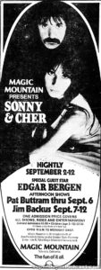 CHER- Newspaper ad. September 2, 1971.