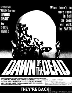 DAWN OF THE DEAD- Newspaper ad. September 16, 1979. Caped Wonder Stuns City!