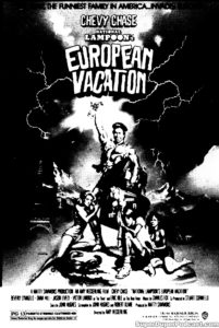 NATIONAL LAMPOON'S EUROPEAN VACATION- Newspaper ad. August 31, 1985. Caped Wonder Stuns City!