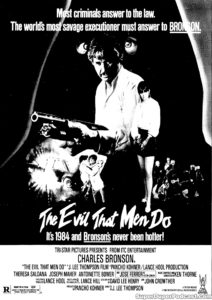 THE EVIL THAT MEN DO- Newspaper ad. September 22, 1984.