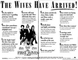 THE FIRST WIVES CLUB- Newspaper ad. September 20, 1996. Caped Wonder Stuns City!