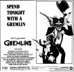 GREMLINS- Newspaper ad. September 23, 1984. Caped Wonder Stuns City!