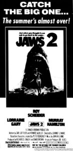 JAWS 2- Newspaper ad. September 16, 1978. Caped Wonder Stuns City!