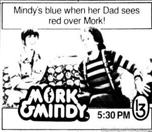 MORK & MINDY- Television guide ad. September 26, 1984.