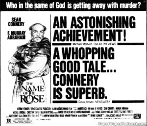 THE NAME OF THE ROSE- Newspaper ad. September 27, 1986.