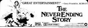 THE NEVERENDING STORY- Newspaper ad. September 28, 1984. Caped Wonder Stuns City!