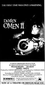 DAMIEN OMEN II- Newspaper ad. September 6, 1978.