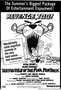 REVENGE OF THE PINK PANTHER- Newspaper ad. September 27, 1978.