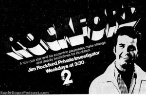 THE ROCKFORD FILES Television guide ad. September 28, 1979. Caped Wonder Stuns City!