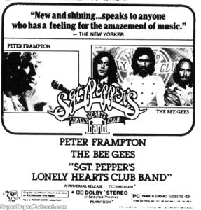 SGT. PEPPER'S LONELY HEARTS CLUB BAND- Newspaper ad. September 28, 1978. Caped Wonder Stuns City!