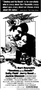 SMOKEY AND THE BANDIT- Newspaper ad. September 10, 1978. Caped Wonder Stuns City!