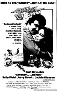 SMOKEY AND THE BANDIT- Newspaper ad. September 13, 1978.