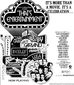 THAT'S ENTERTAINMENT- Newspaper ad. September 3, 1974.