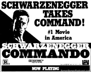 COMMANDO- Newspaper ad. October 21, 1985. Caped Wonder Stuns City!