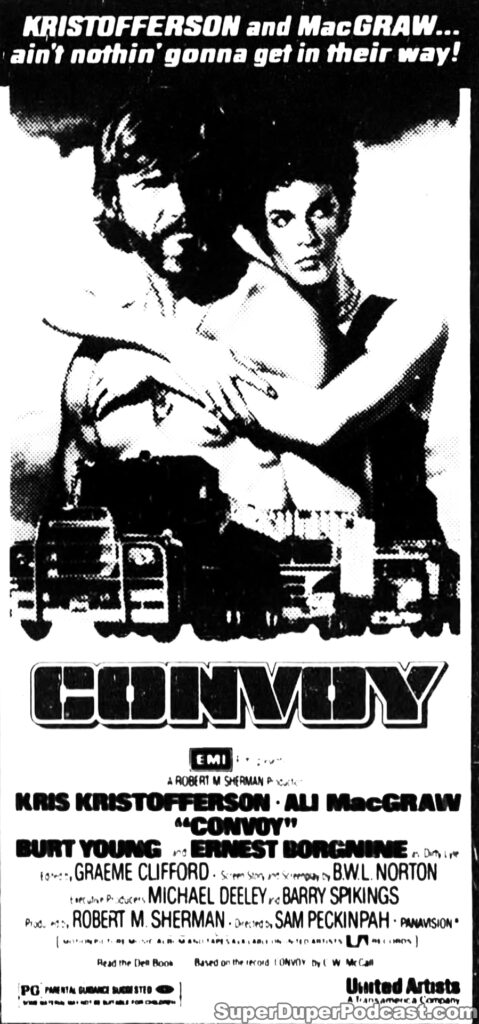 CONVOY- Newspaper ad. October 31, 1978. Caped Wonder Stuns City!