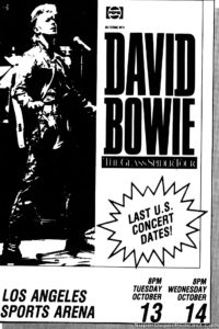 DAVID BOWIE- Newspaper ad. October 13, 1987.