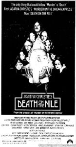 DEATH ON THE NILE- Newspaper ad. October 25, 1978. Caped Wonder Stuns City!