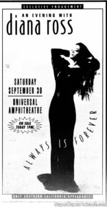 DIANA ROSS- Newspaper ad. September 30, 1995. Caped Wonder Stuns City!